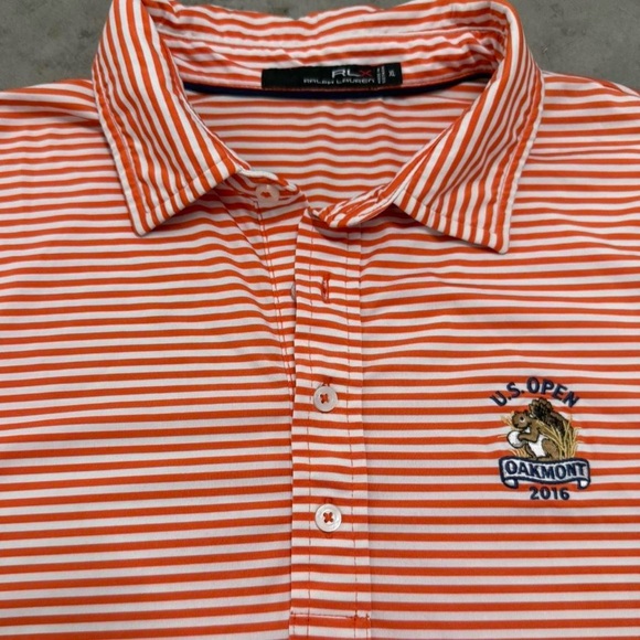 Polo Ralph Lauren RLX 2016 Us Open Oakmont Striped Performance Golf Polo Sz XL - Picture 3 of 5